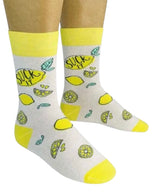 SUCK IT Adult Unisex LEMON Socks FUNATIC Brand Lemons All Over - Novelty Socks And Slippers