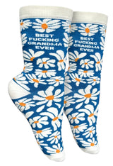 GROOVY THINGS Co. BrandLadies BEST FUCKING GRANDMA EVER Socks - Novelty Socks And Slippers