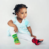 PALS Socks Brand Unisex Toddler LADYBUG & CATERPILLAR Mismatched Gripper Bottom Socks - Novelty Socks And Slippers