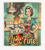 CRAZY RETRO WIFE Set Of 3 Sassy Swedish Dishcloths ‘Yes Dear, I Made It Myself’ With Middle Finger