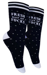 GROOVY THINGS CO Brand Ladies FRESH OUT OF FUCKS Socks - Novelty Socks And Slippers