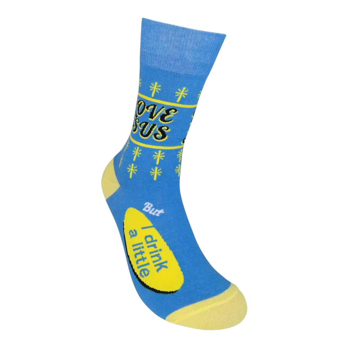 I LOVE JESUS BUT I DRINK A LITTLE Adult Unisex Socks FUNATIC Brand - Novelty Socks And Slippers