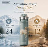 Dog & Cat Stainless Steel 24 Oz. Water Bottle By E&S Pets (Choose Breed)