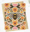 Friendly Greeting Card with Flowers & Bees *MADE IN THE USA! - Novelty Socks And Slippers