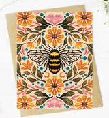Friendly Greeting Card with Flowers & Bees *MADE IN THE USA! - Novelty Socks And Slippers