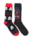 DISNEY STAR WARS Men’s 2 Pair Of FATHER’S DAY Socks DARTH VADER & STORMTROOPERS ‘BEST IN THE GALAXY’ - Novelty Socks And Slippers