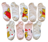 Disney WINNIE THE POOH Ladies VALENTINES DAY 9 Pair Of Low Show Socks With HEARTS - Novelty Socks And Slippers