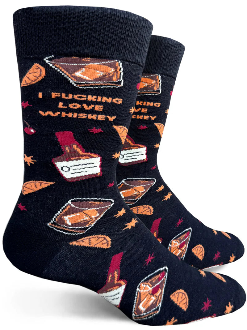 I FUCKING LOVE WHISKEY Men’s Socks GROOVY THINGS Brand - Novelty Socks And Slippers