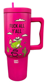 GROOVY THINGS Co. Brand FUCK ALL Y’ALL 40 oz. Stainless Steel Tumbler - Novelty Socks And Slippers