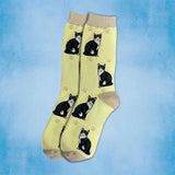 BLACK & WHITE CAT (TUXEDO) Adult Unisex Socks By E&S Pets Choose Style