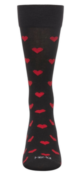 Memoi Brand Men’s VALENTINES DAY Socks Red Hearts All Over - Novelty Socks And Slippers