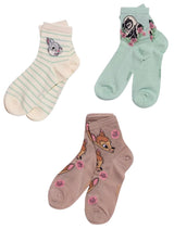 DISNEY BAMBI Ladies 3 Pair Of Socks THUMPER THE BUNNY, FLOWER - Novelty Socks And Slippers