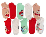 DISNEY WINNIE THE POOH Ladies 10 Pair Of Christmas Low Show Socks