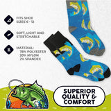 FOOZYS BRAND MEN’S 2 PAIR OF BASS FISHING SOCKS - Novelty Socks And Slippers