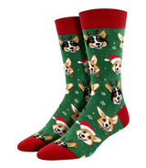 HAPPY PAWLIDAYS Men’s Christmas Dog Socks SOCKSMITH Brand