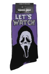 SCREAM The Movie Men’s 2 Pair Of Halloween Socks ‘Let’s Watch Scary Movies’