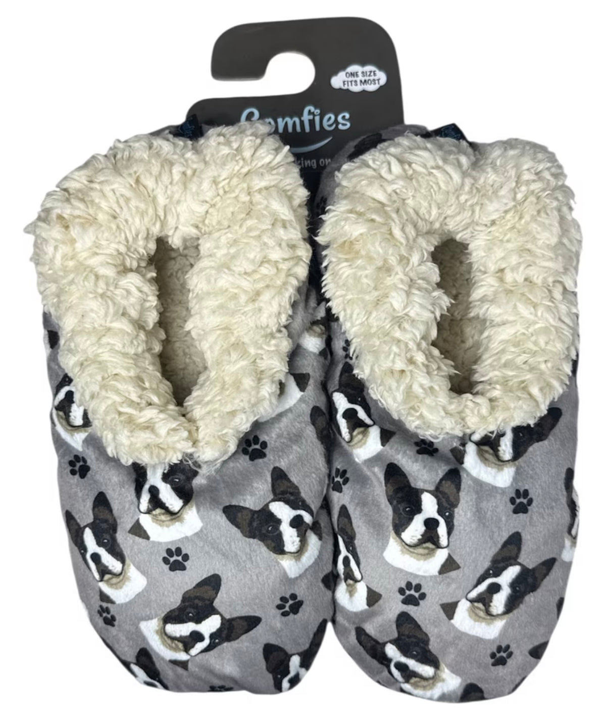 BOSTON TERRIER Dog Ladies Non-Slip Slippers COMFIES BRAND By E&S Pets - Novelty Socks And Slippers