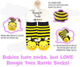 BOOGIE TOES Baby Unisex CHICKEN & EGG Rattle GRIPPER BOTTOM Socks by PIERO LIVENTI - Novelty Socks for Less