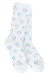 BLUE HEARTS Ladies Valentines Day Soft Cozy Socks WORLD’S SOFTEST SOCKS Brand - Novelty Socks And Slippers