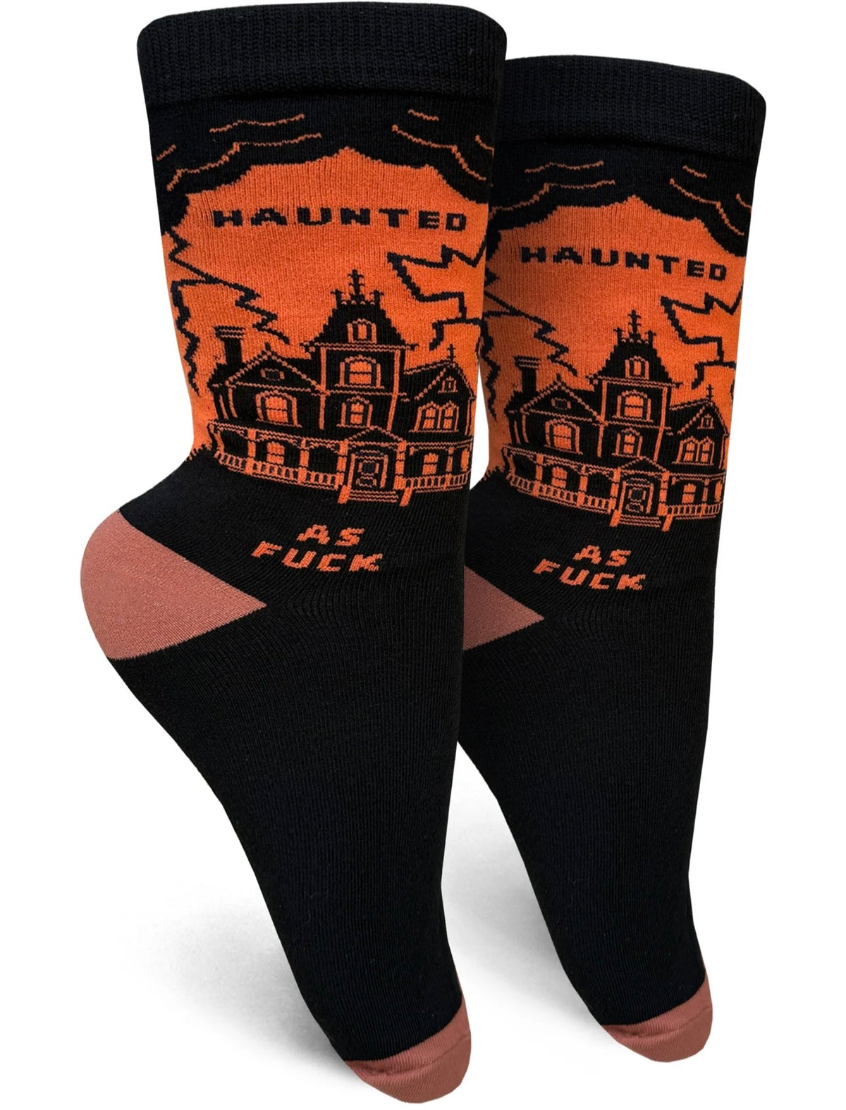 HAUNTED AS FUCK Ladies Halloween Socks GROOVY THINGS Brand