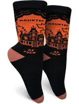 HAUNTED AS FUCK Ladies Halloween Socks GROOVY THINGS Brand