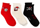 DISNEY NIGHTMARE BEFORE CHRISTMAS LADIES 3 PAIR OF SOCKS JACK & SALLY ‘THE GIFT OF HORROR’ - Novelty Socks And Slippers