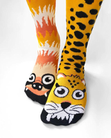 SLOTH & CHEETAH Toddler Unisex Mismatched Gripper Bottom Socks PALS SOCKS Brand - Novelty Socks And Slippers