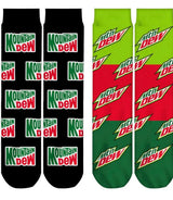 MOUNTAIN DEW SODA Unisex 2 Pair Of Socks ODD SOX Brand Size Large - Novelty Socks And Slippers
