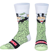 MONOPOLY Board Game Men’s WINDFALL OF CASH Socks ODD SOX Brand - Novelty Socks for Less