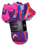 NOLLIA Brand Ladies 6 Pair Of Peanut Butter & Jelly Low Cut Socks - Novelty Socks And Slippers