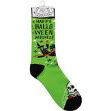HAPPY HALLOWEEN WITCHES Adult Unisex Socks PRIMITIVES BY KATHY Brand - Novelty Socks And Slippers