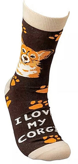 PRIMITIVES BY KATHY Unisex ‘I LOVE MY CORGI’ Dog Socks - Novelty Socks for Less