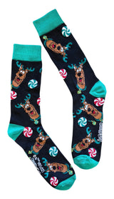 SCOOBY-DOO Men’s Christmas Socks With Peppermint Candy - Novelty Socks And Slippers