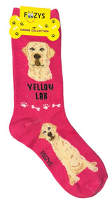 FOOZYS Brand Ladies YELLOW LABRADOR RETRIEVER Dog Socks - Novelty Socks And Slippers