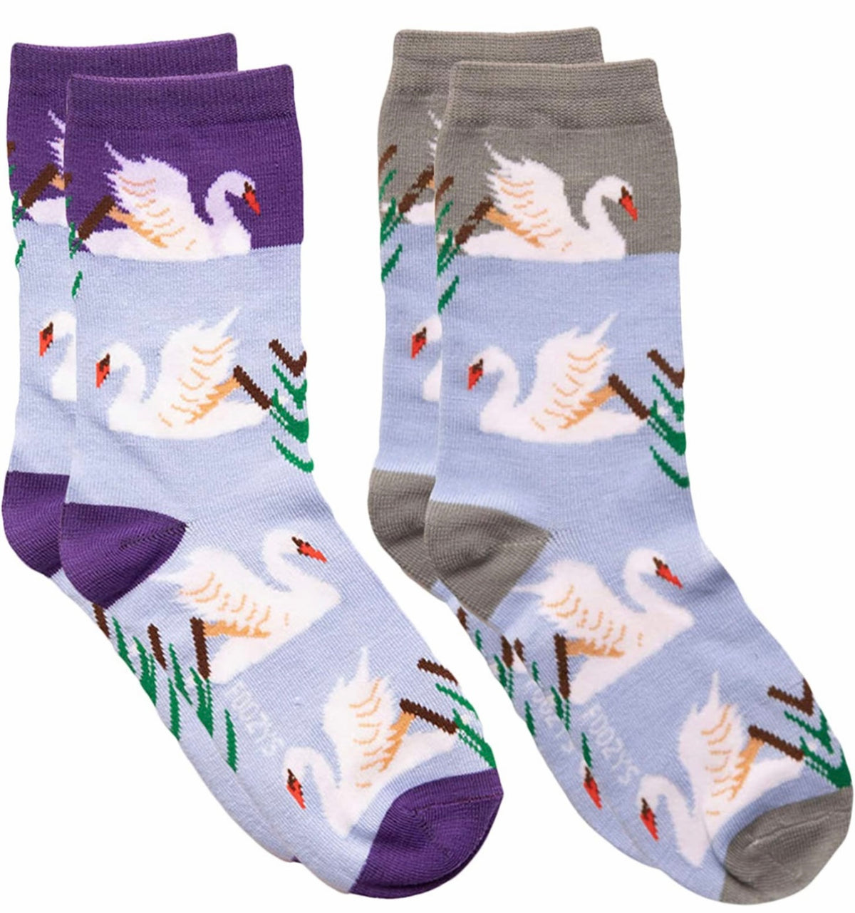 FOOZYS Brand Ladies SWANS 2 Pair Of Socks - Novelty Socks And Slippers