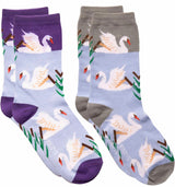 FOOZYS Brand Ladies SWANS 2 Pair Of Socks - Novelty Socks And Slippers