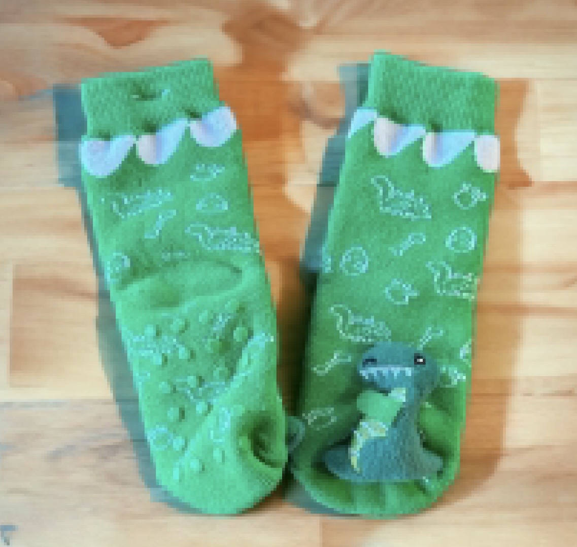 DINOSAUR Unisex Toddler Gripper Bottom Socks Fits 6-48 Months MESSY MOOSE Brand - Novelty Socks And Slippers