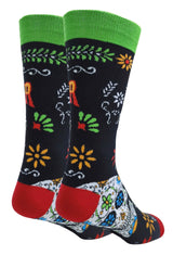 OOOH YEAH Brand Men’s DAY OF THE DEAD Sugar Skull Socks ‘HEY SUGAR’ - Novelty Socks And Slippers