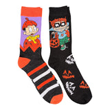 RUGRATS MEN’S HALLOWEEN 2 PAIR OF SOCKS CHUCKIE & TOMMY PICKLES