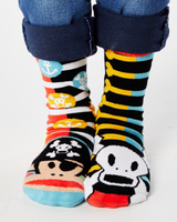 JULIUS The Monkey & SKURVY The Pirate Unisex Toddler Mismatched Gripper Bottom Socks PALS SOCKS Brand By PAUL FRANK (Choose Size) - Novelty Socks And Slippers