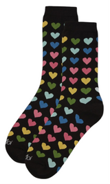 MeMoi Brand Ladies VALENTINES DAY Socks Colorful Hearts All Over - Novelty Socks And Slippers