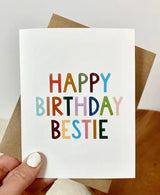 Birthday Greeting Card HAPPY BIRTHDAY BESTIE *Made In The USA! - Novelty Socks And Slippers