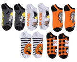 PEANUTS Ladies 5 Pair Of HALLOWEEN NO SHOW SOCKS SNOOPY & WOODSTOCK 'FANG-TASTIC' - Novelty Socks And Slippers
