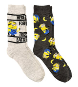 DESPICABLE ME Men’s MINIONS 2 Pair Of Socks ‘HERE FOR THE EATS’ With BANANAS