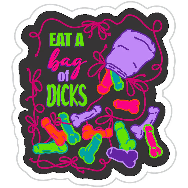 FABDAZ Brand EAT A BAG OF DICKS Vinyl Sticker - Novelty Socks And Slippers