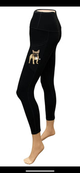 URBAN ATHLETICS Ladies FRENCH BULLDOG High Rise Leggings With Pockets E&S PETS - Novelty Socks for Less