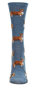 Memoi Brand Ladies WELSH CORGI Dog Socks - Novelty Socks And Slippers