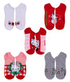 SANRIO HELLO KITTY Ladies CHRISTMAS 5 Pair Of No Show Socks ‘WARM WISHES’ - Novelty Socks And Slippers