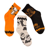 PEANUTS Ladies 3 Pair Of HALLOWEEN CHARLIE BROWN & LINUS ‘SPOOKY CREW’