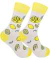 SUCK IT Adult Unisex LEMON Socks FUNATIC Brand Lemons All Over - Novelty Socks And Slippers